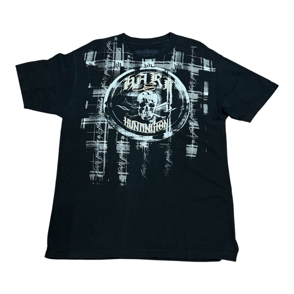 Hart & Huntington Shirt Mens Large Black Skull Graphic MMA Tattoo Biker Tee